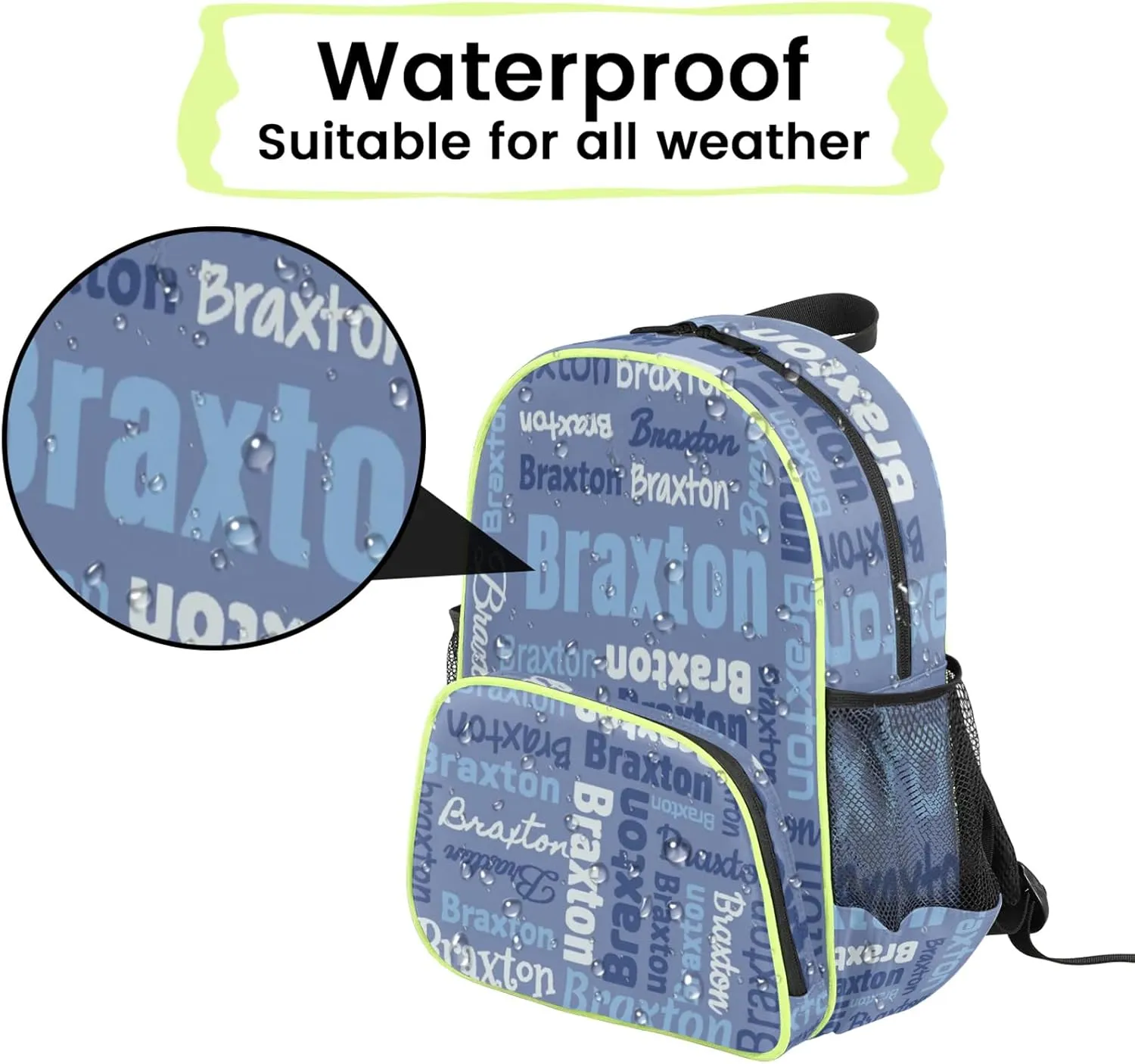 Personalized Backpacks with Name Customized Shoulder Bag Gifts for Women Men Waterproof Travel Casual Backpack 14.2in, Blue