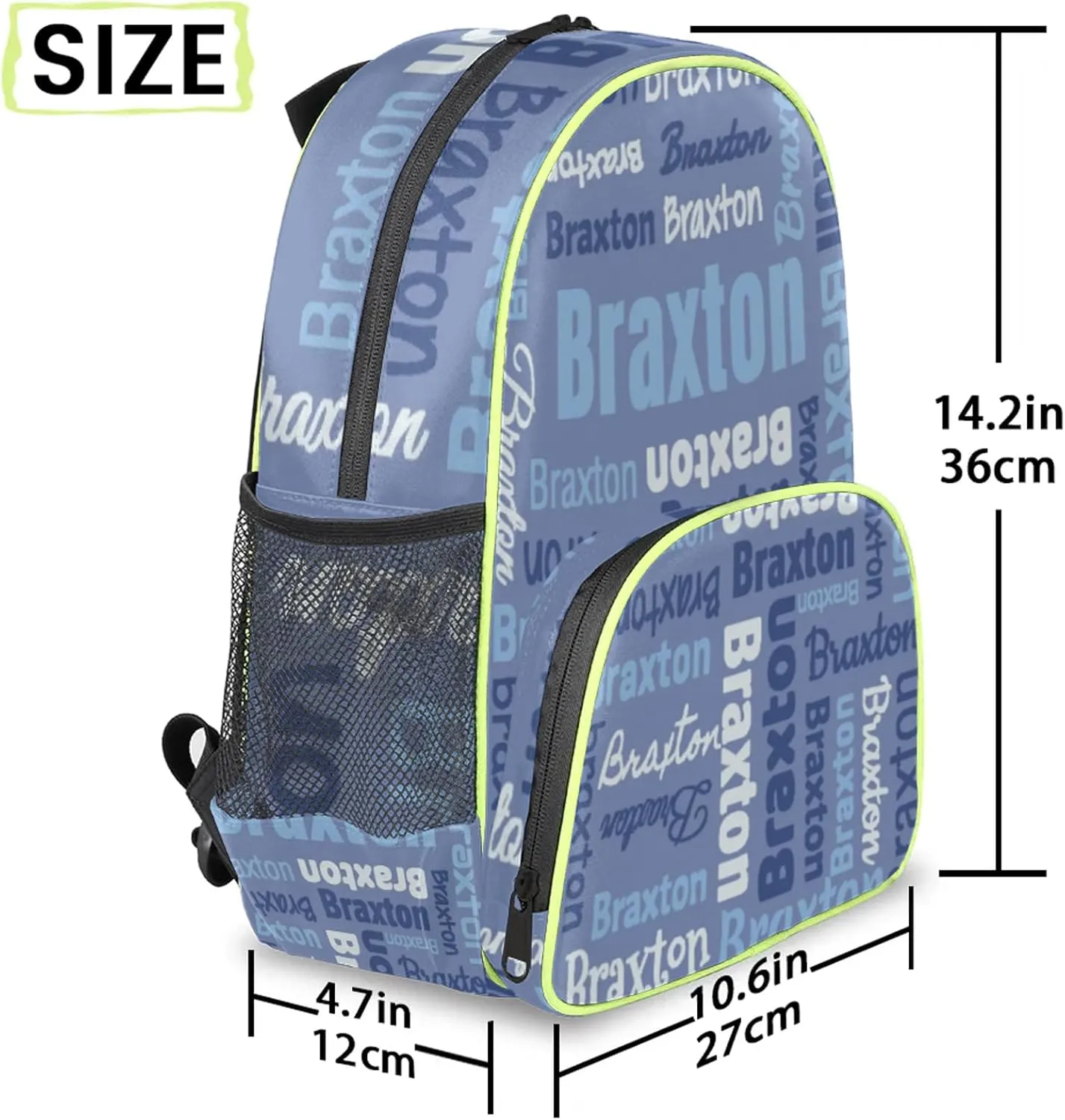 Personalized Backpacks with Name Customized Shoulder Bag Gifts for Women Men Waterproof Travel Casual Backpack 14.2in, Blue