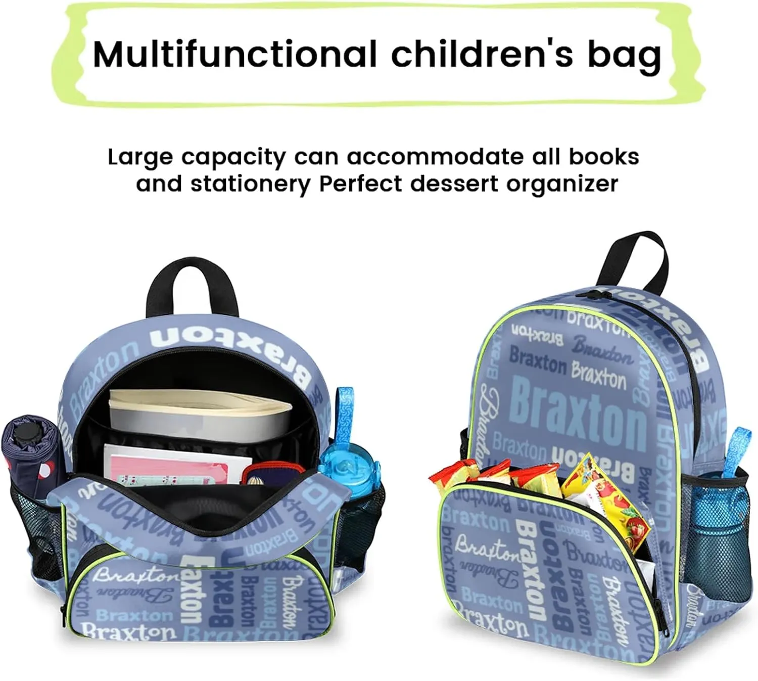 Personalized Backpacks with Name Customized Shoulder Bag Gifts for Women Men Waterproof Travel Casual Backpack 14.2in, Blue
