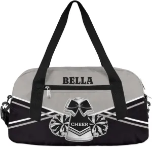 Personalized Cheerleader Bag Dance Bag for Girl, Custom Gym Bag Sport Duffel Bag, Weekender Bags Travel Duffel Bag Cheerleader Black Sliver