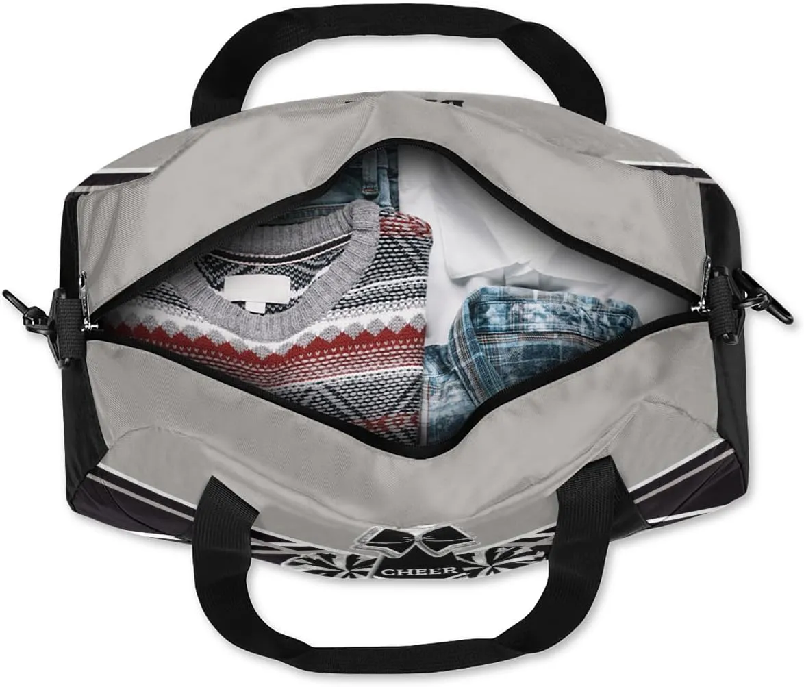 Personalized Cheerleader Bag Dance Bag for Girl, Custom Gym Bag Sport Duffel Bag, Weekender Bags Travel Duffel Bag Cheerleader Black Sliver