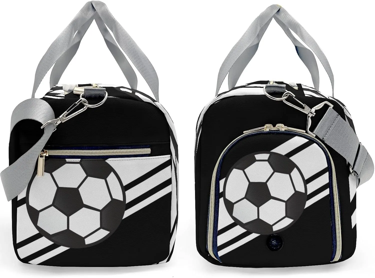 Personalized Duffle Bag with Name,Soccer Ball Sports Black Custom Travel Bag Carry On Weekend Overnight Bag Gym Sports Bag Dance Bag
