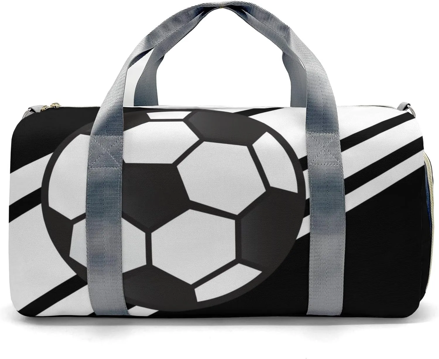 Personalized Duffle Bag with Name,Soccer Ball Sports Black Custom Travel Bag Carry On Weekend Overnight Bag Gym Sports Bag Dance Bag