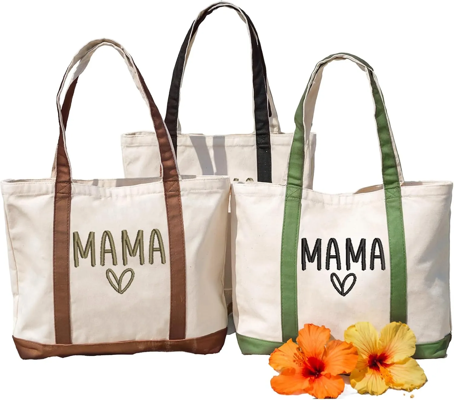Personalized Embroidered Mama Tote Bag | Custom Canvas Bag with Name | Mother’s Day Gift for Mom, New Mom, Grandma