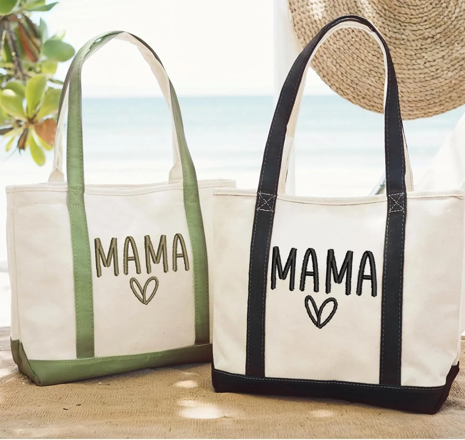 Personalized Embroidered Mama Tote Bag | Custom Canvas Bag with Name | Mother’s Day Gift for Mom, New Mom, Grandma