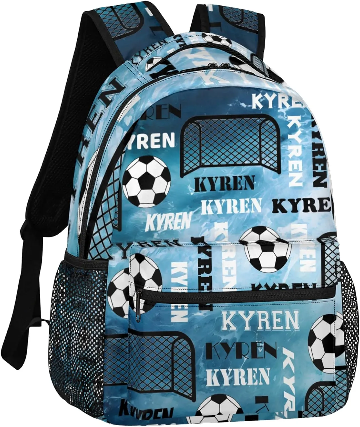 Personalized Soccer Backpack for Men Women, Custom Name Sports Bag Backpack Customized Laptop Backpacks Travel Camping Daypack, Blue Navy