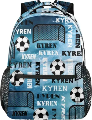 Personalized Soccer Backpack for Men Women, Custom Name Sports Bag Backpack Customized Laptop Backpacks Travel Camping Daypack, Blue Navy