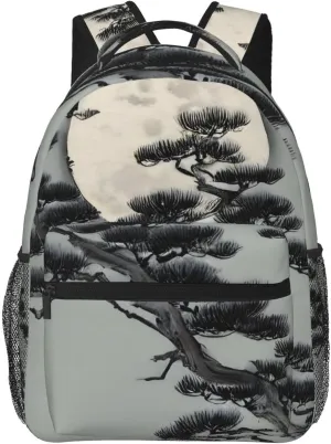 Pine Tree Under The Moon Casual Backpacks, Duffel Bags, *Travel Bags For Work, Hiking, Camping, Outdoor Activities And More.