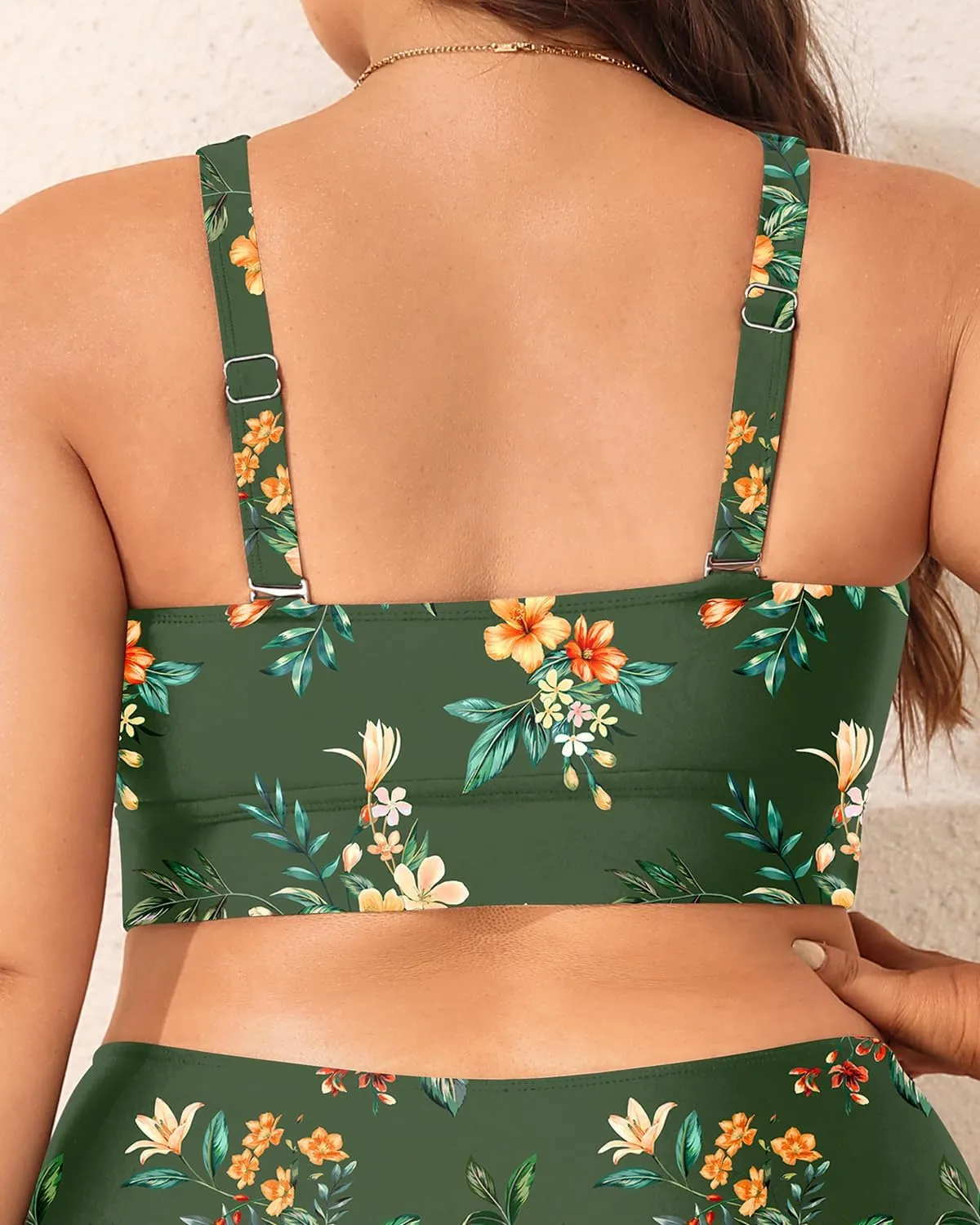 Plus Size Bikini Top Only - Women Swim Bra Lace Up Swimsuit Top V Neck Bathing Suit Tops for Large Bust Swimwear 2025