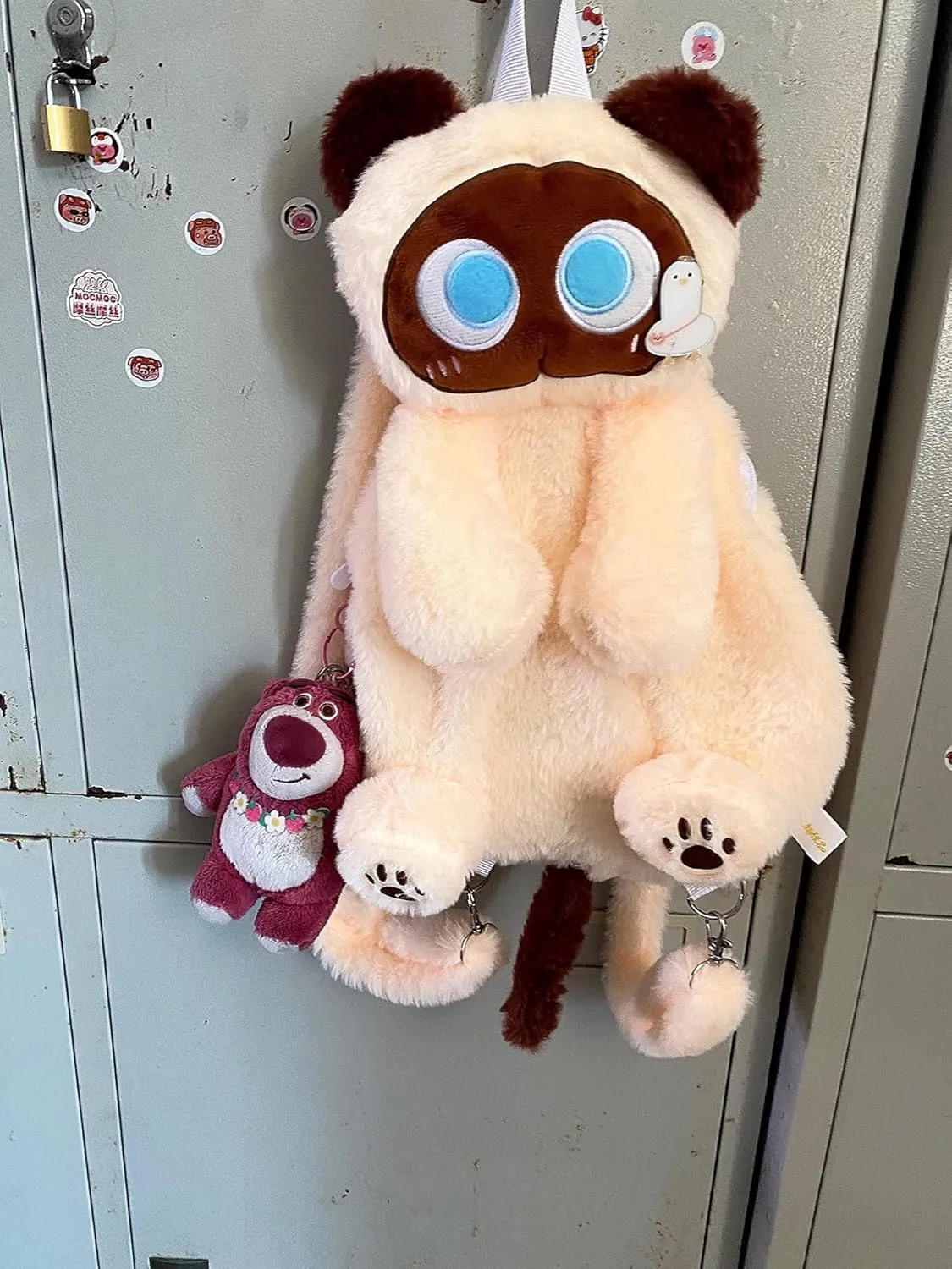 Plush Backpack,Cat Bag,Stuffed Animal Backpack,Cute Cartoon backpack,Plush Bag (B-Siamese Cat)