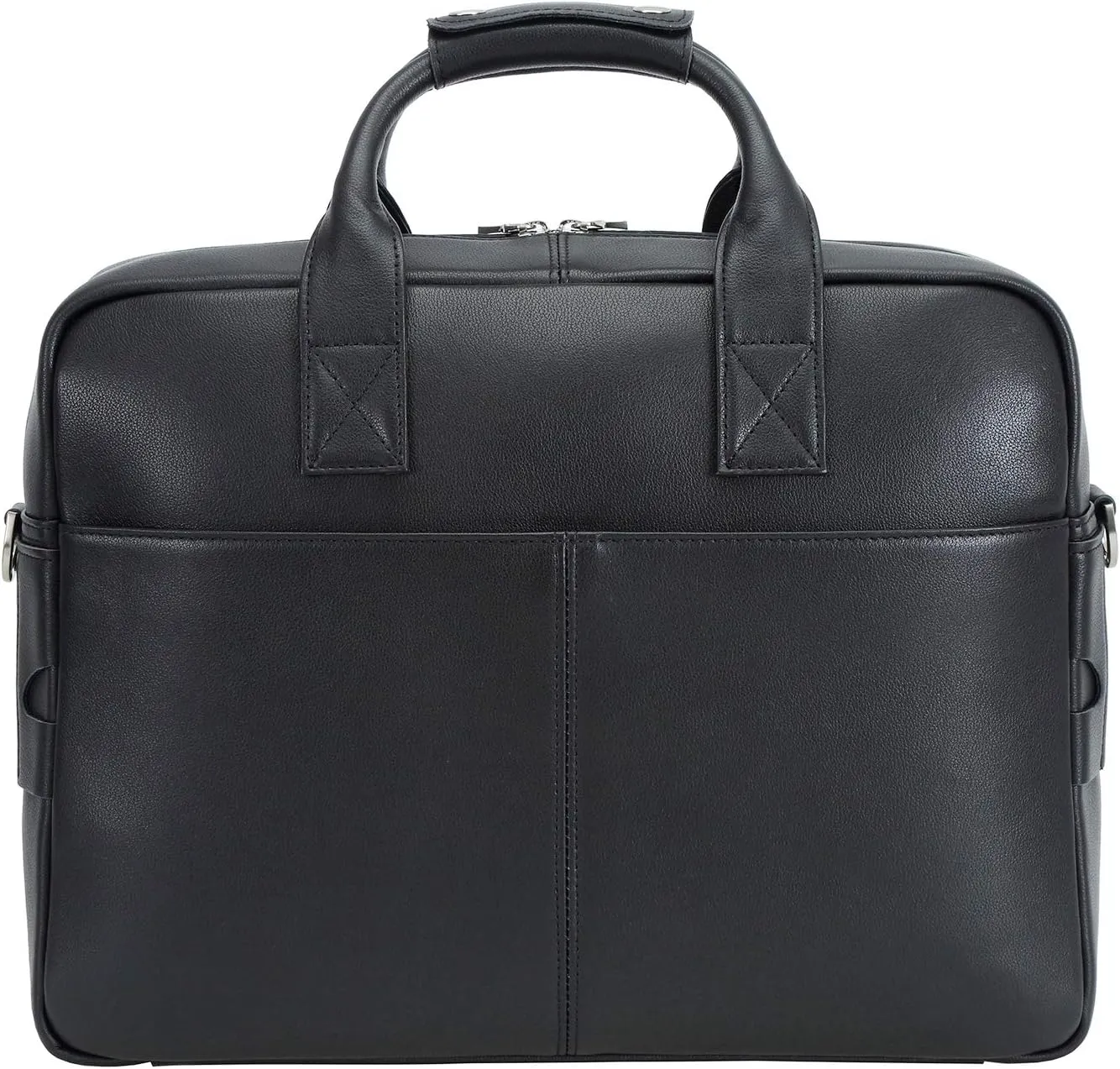 Polare Leather Briefcase for Men Business Travel Messenger Bags 15.6 Inch Laptop Bag YKK Metal Zipper