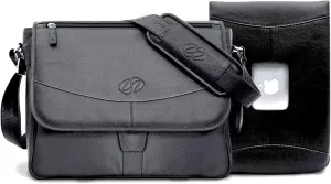 Premium Leather MacBook Air 15 and Pro Messenger Bag w/Sleeve