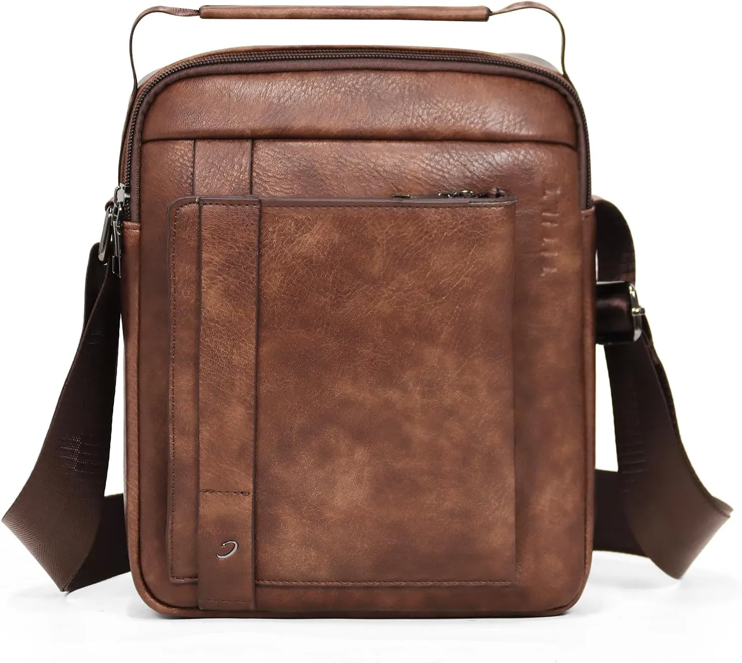PU Leather Crossbody Shoulder Messenger Bag, Multiple Compartments