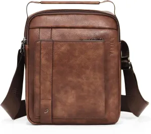 PU Leather Crossbody Shoulder Messenger Bag, Multiple Compartments