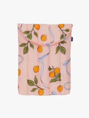 Puffy Laptop Sleeve 13" - Apricots & Ribbons