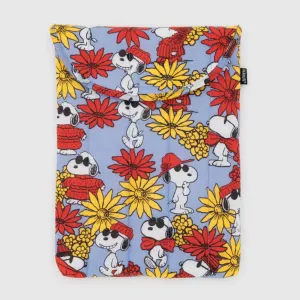 Puffy Laptop Sleeve 13"/14" - Floral Snoopy