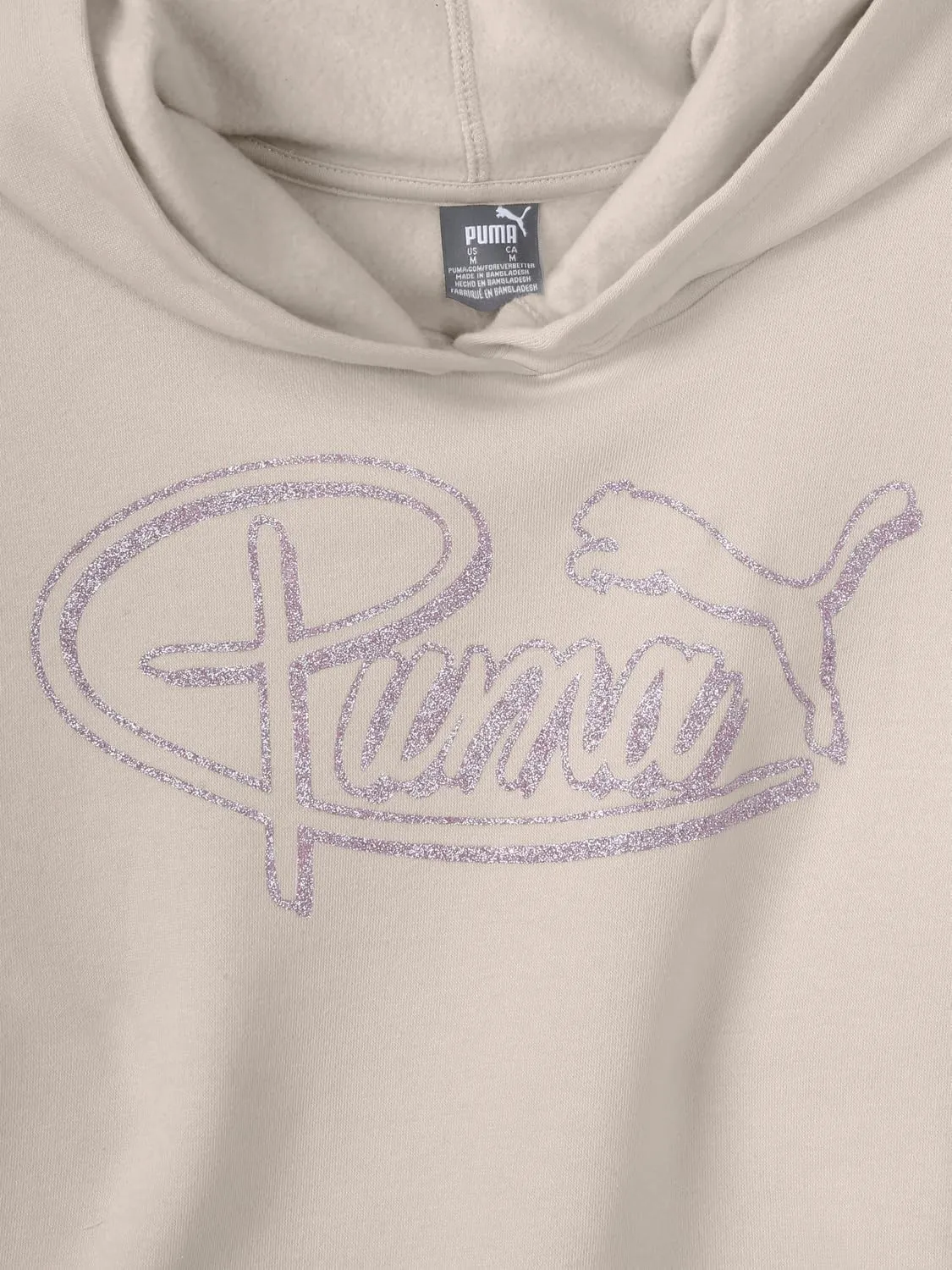 Puma Girls' Oversized Hoodie, Fleece Lined, Logo Graphics