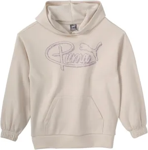 Puma Girls' Oversized Hoodie, Fleece Lined, Logo Graphics