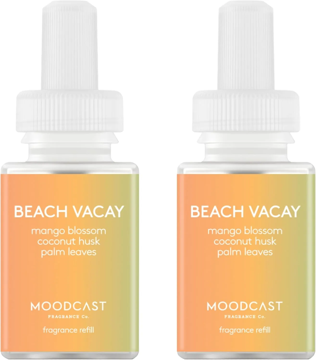 Pura & Moodcast Home Scent Refill - Smart Home Air Diffuser - Up to 120-Hours of Premium Fragrance per Refill - Household Essential - Clean & Safe Diffuser Fragrance - 2 Pack, Beach Vacay