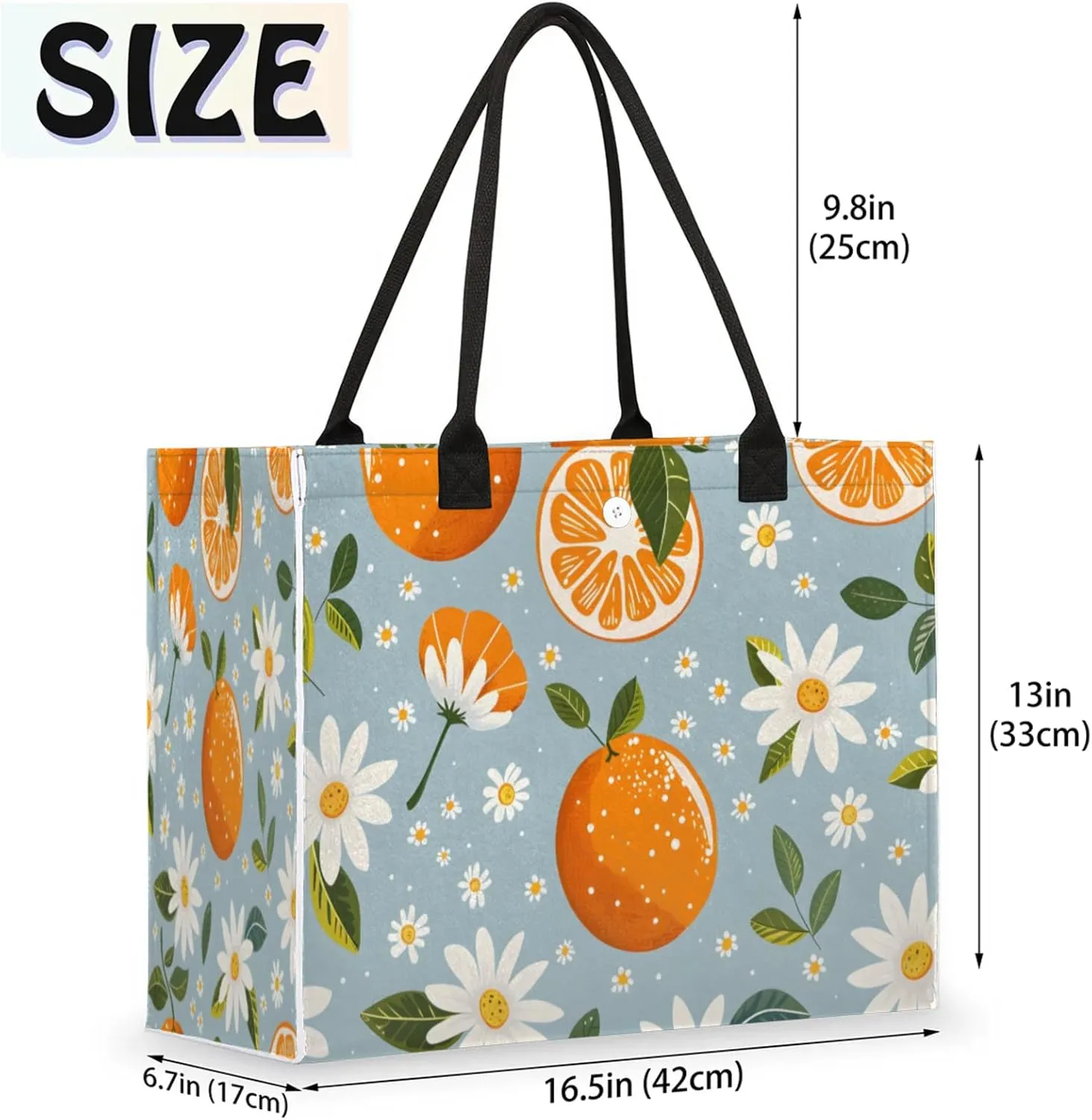QsirBC Large Tote Bag for Women Men, Travel Beach Bag with Inner Zipper Pocket Snap Closure