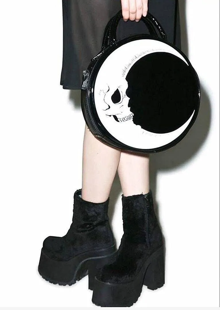QZUnique Halloween Purses Gothic Novelty Shoulder Bag Pumpkin Coffin Skull Bat Crossbody Bag holiday Party Gift Candy Bag