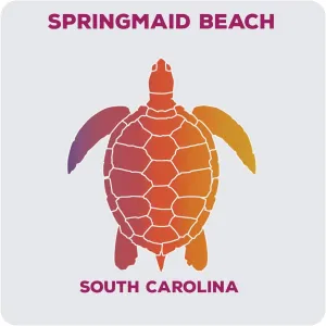 R and R Imports Springmaid Beach South Carolina Souvenir Acrylic Coaster 8-Pack Turtle Design