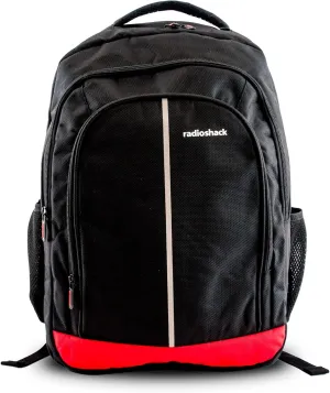 RadioShack Functional 15.6" Laptop Backpack, Black Backpack with Secure Laptop Compartment Provides Easy Organization and Transportation for Laptops up to 15.6", Tablets, and More