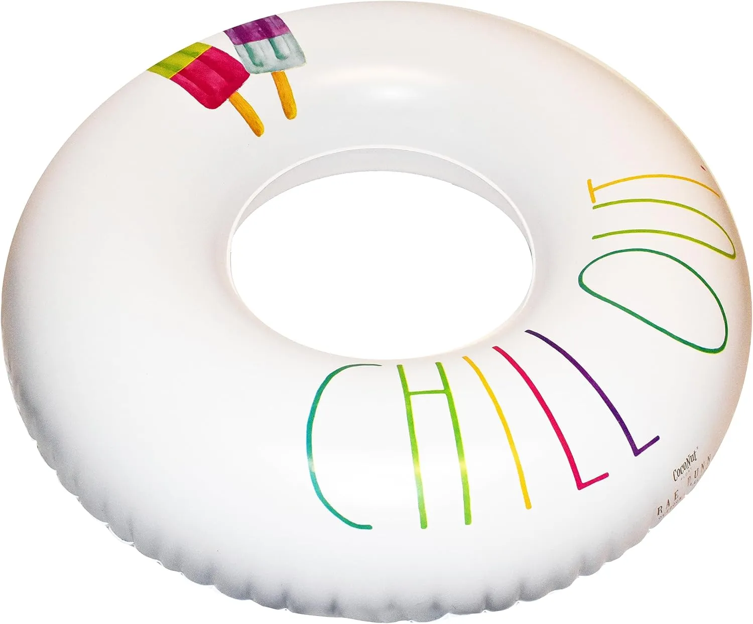 Rae Dunn x CocoNut Float Junior Ring Floats - 32 Inch Inflatable Raft & Durable Water Inner Tube - Stable Ride-On for Summer Parties & Swim Events