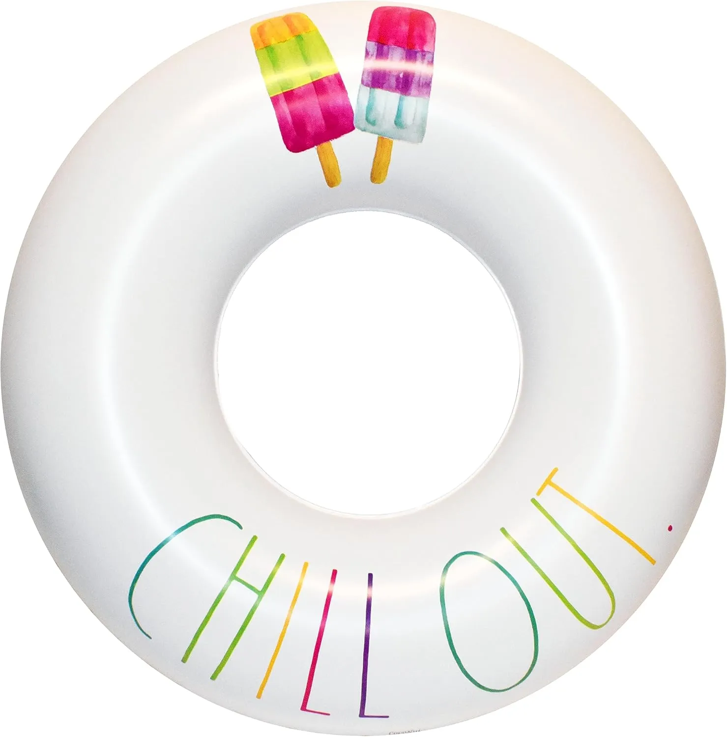 Rae Dunn x CocoNut Float Junior Ring Floats - 32 Inch Inflatable Raft & Durable Water Inner Tube - Stable Ride-On for Summer Parties & Swim Events