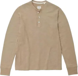 rag & bone Men's Taupe Classic Cotton Long Sleeve Henley