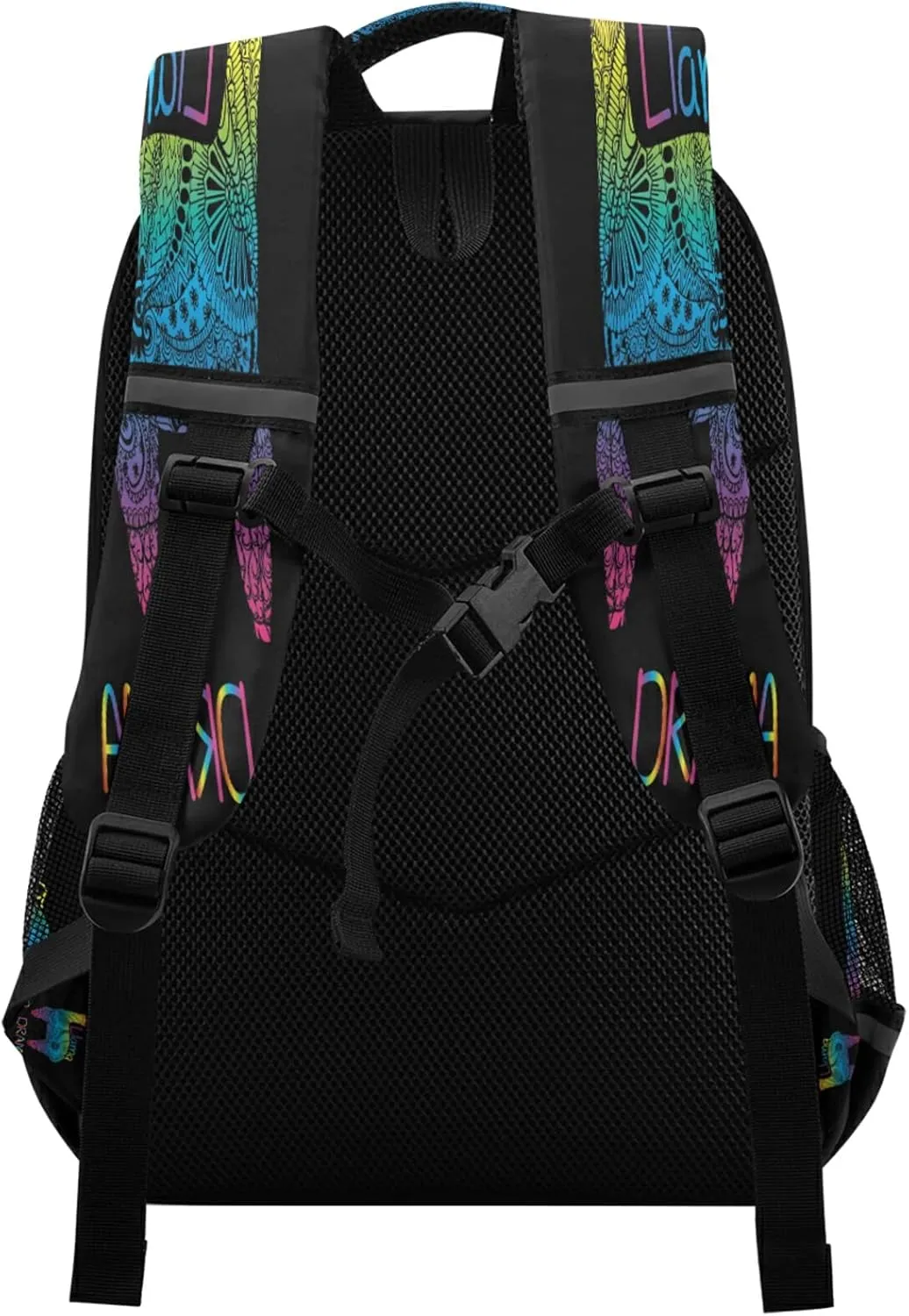 Rainbow Color Llama No Drama Boho Backpacks Travel Laptop Daypack School Book Bag for Men Women Teens Kids