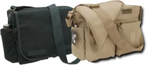 Rapid Dominance Classic Military Messenger Bag (19 inch, 2 Pack - Black and Kahki)