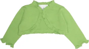 Rare Editions Baby Girl Long Sleeve Cropped Bolero Sweater/Cardigan/Shrug, Ruffled/Lime, Large