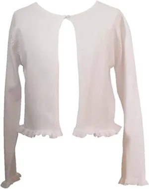 Rare Editions Baby Girls 3M-24M White Long-Sleeve Knit Cotton Cardigan Sweater/Shrug