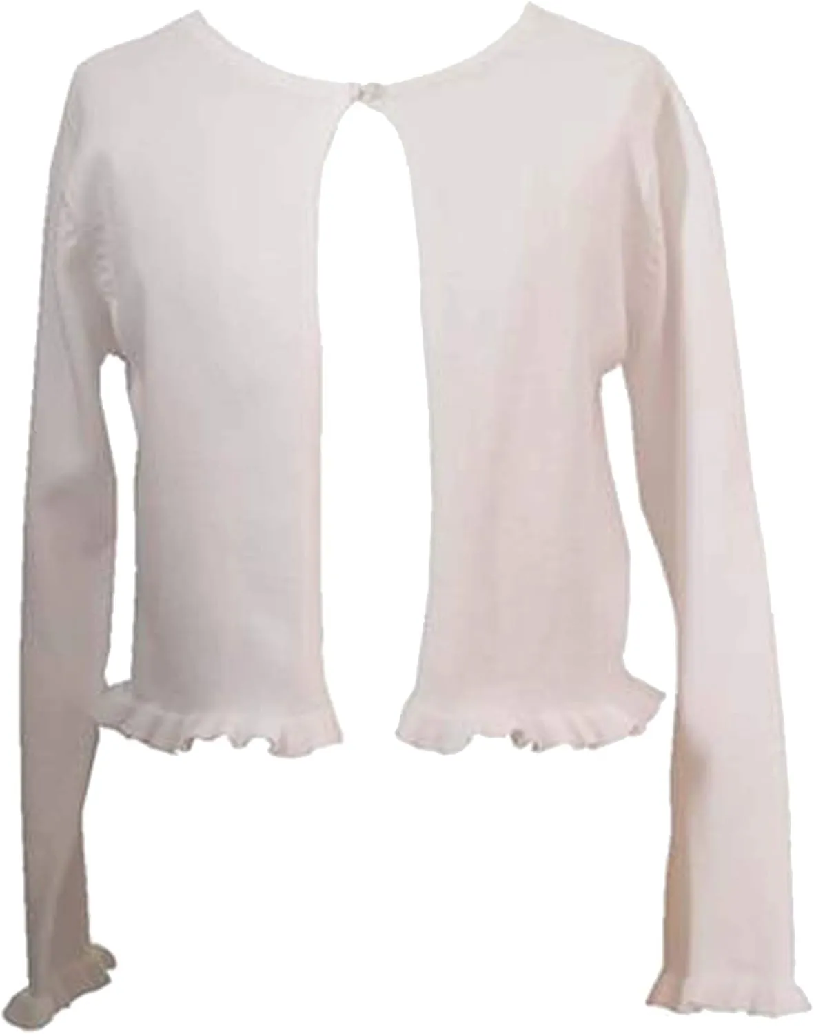 Rare Editions Baby Girls 3M-24M White Long-Sleeve Knit Cotton Cardigan Sweater/Shrug
