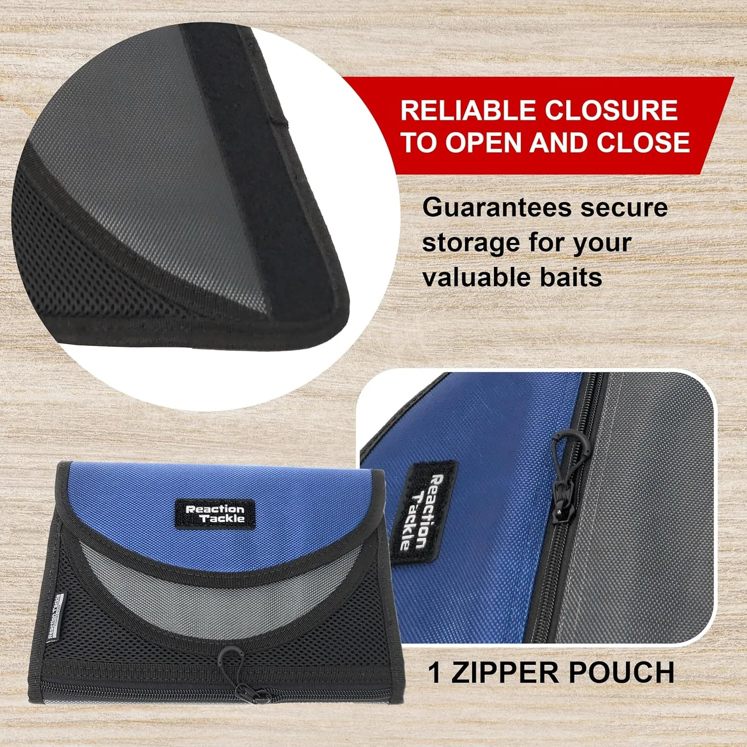 Reaction Tackle Fishing Tackle Organizer Case | Soft Bait Binder | Keep Soft Plastic Baits and Tackle Organized | Removable Storage Pockets