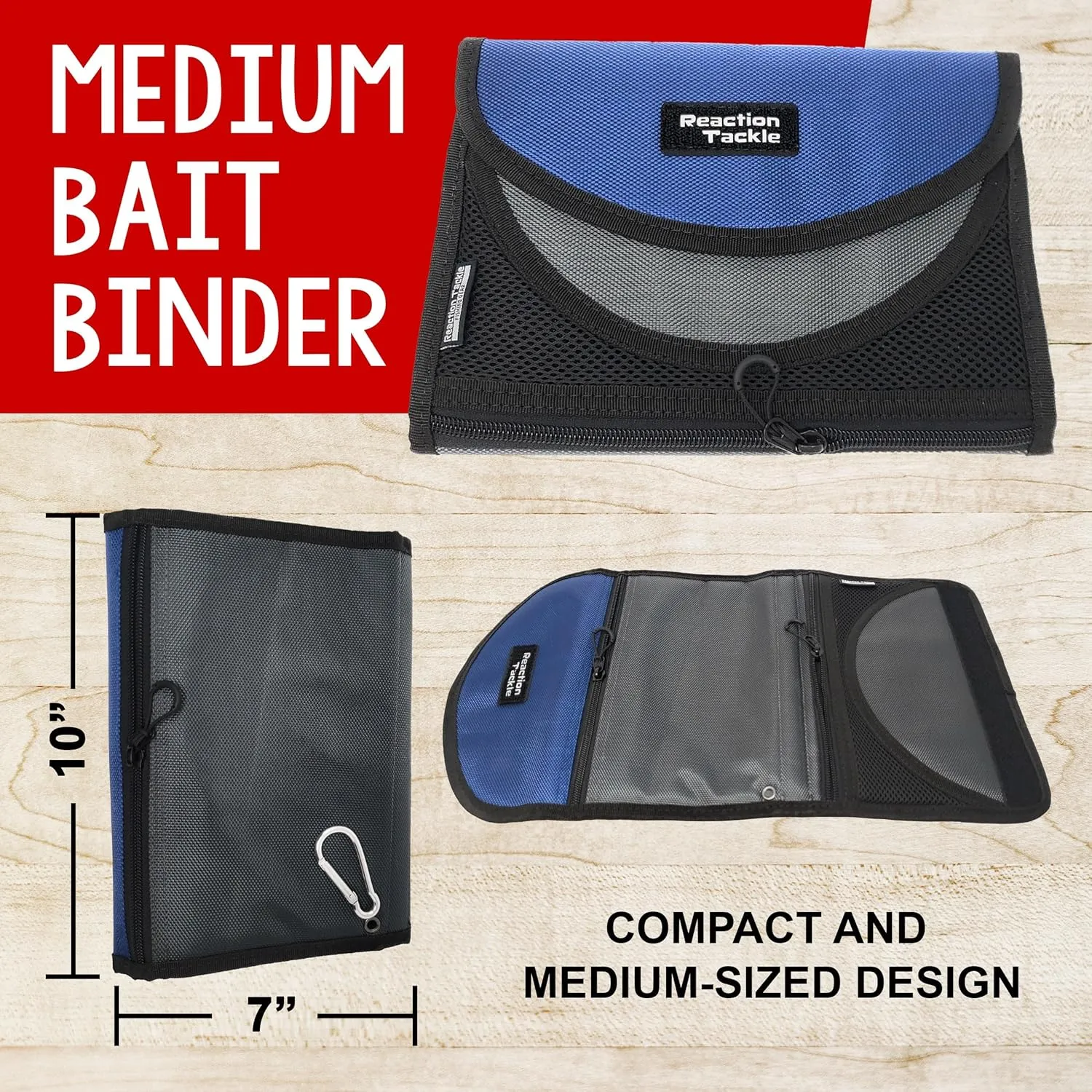 Reaction Tackle Fishing Tackle Organizer Case | Soft Bait Binder | Keep Soft Plastic Baits and Tackle Organized | Removable Storage Pockets