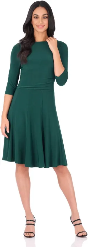 REKUCCI Women's Flippy Fit N' Flare Dress with 3/4 Sleeves