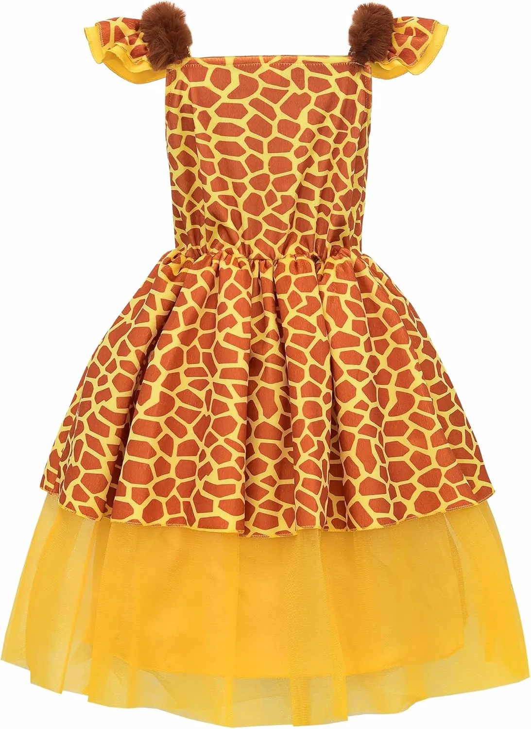 ReliBeauty Giraffe Costume Kids Jungle Party Animal Costume Girls Halloween Animal Fancy Dress with Tail