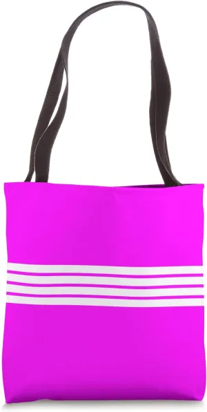 Retro Stripes (Striped) (Pink and White) Tote Bag