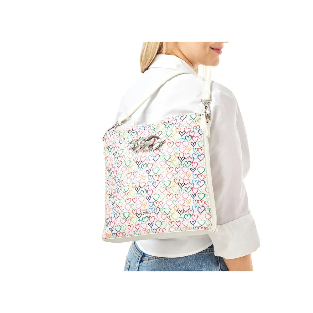 Rieker Classic Messenger Bag White Heart Multi