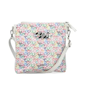 Rieker Classic Messenger Bag White Heart Multi
