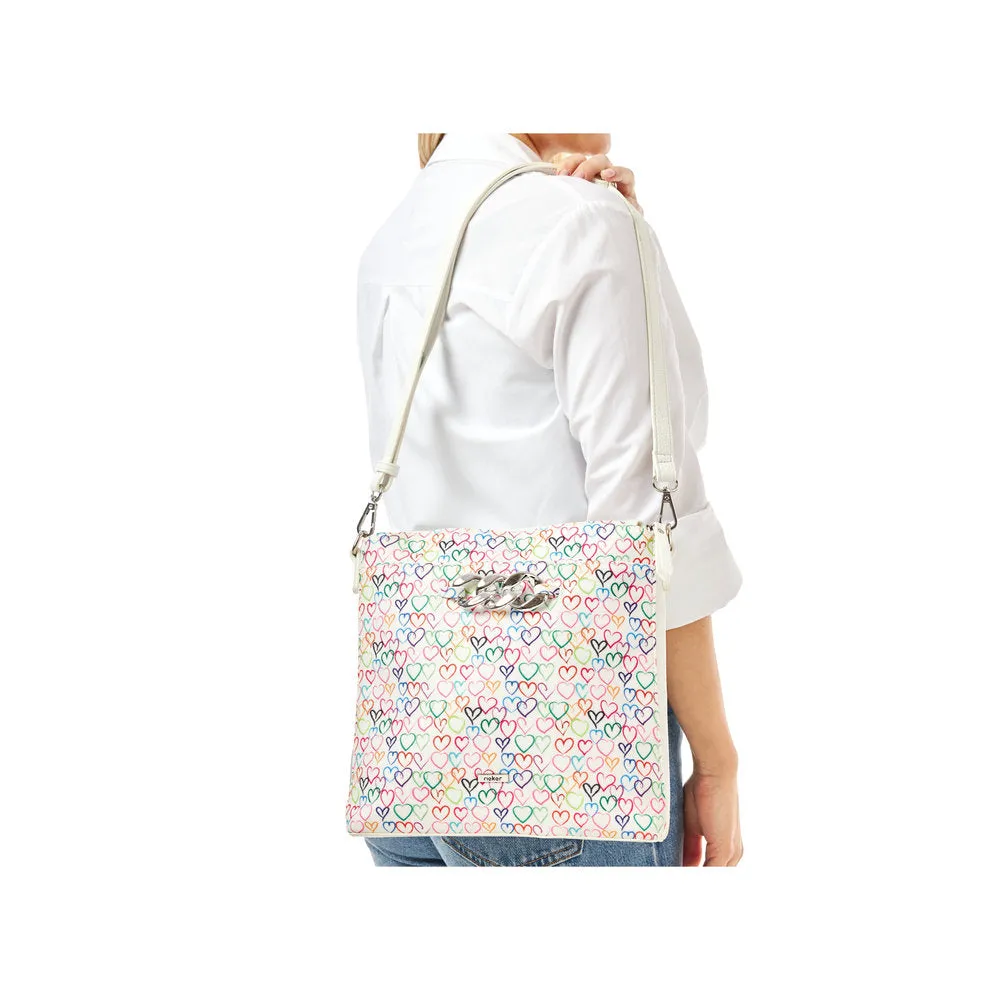 Rieker Classic Messenger Bag White Heart Multi