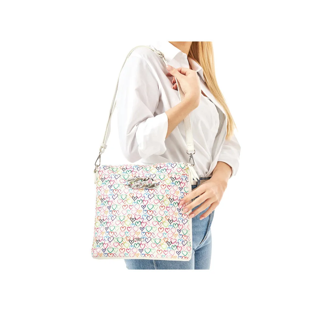Rieker Classic Messenger Bag White Heart Multi