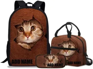 Rnyleeg Kids Backpack School Bag School Backpack   Thermal Lunch Bags Box   Pencil Pouch School Supplies,Custom Animal Backpack Personalized Backpack 3 IN 1