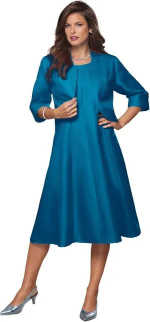 Roaman's Women's Plus Size Fit-and-Flare Jacket Dress