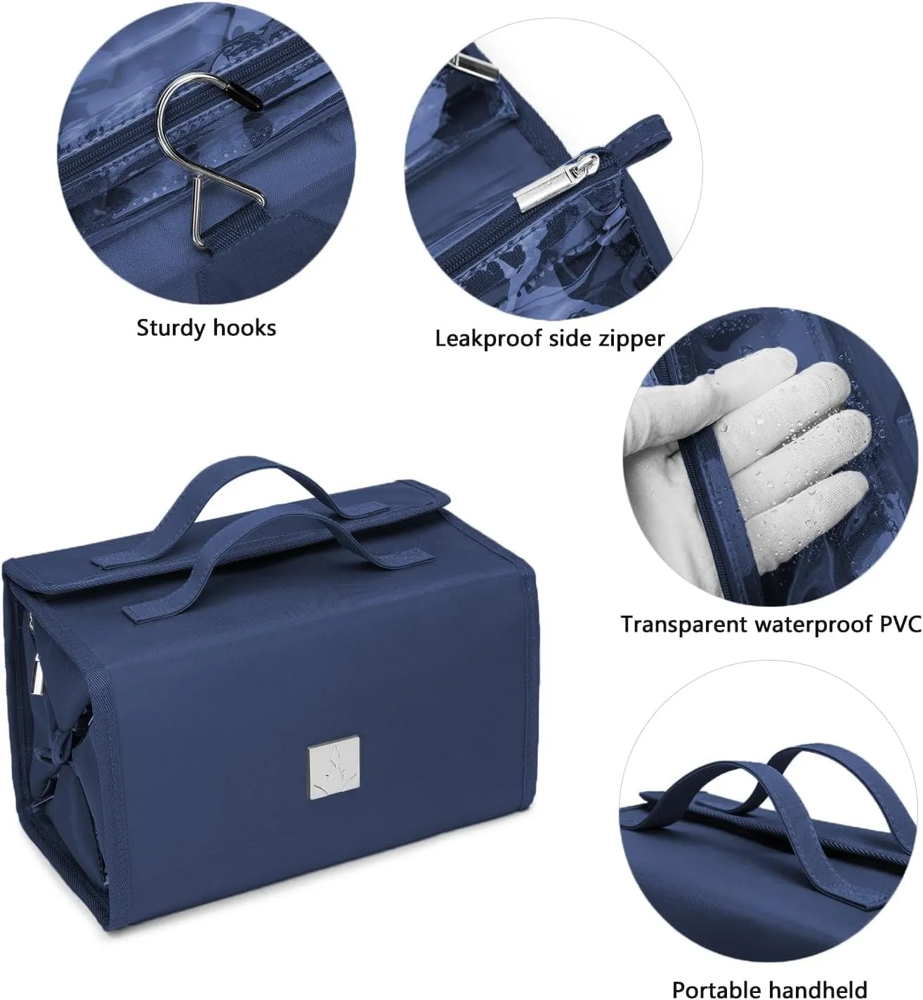 Roll Up Makeup Bag, Travel Toiletry Bag for Women with 4 Clear TSA Approved Pouches, Hanging Travel Organizer, Folding Cosmetic Bag for Men and Women