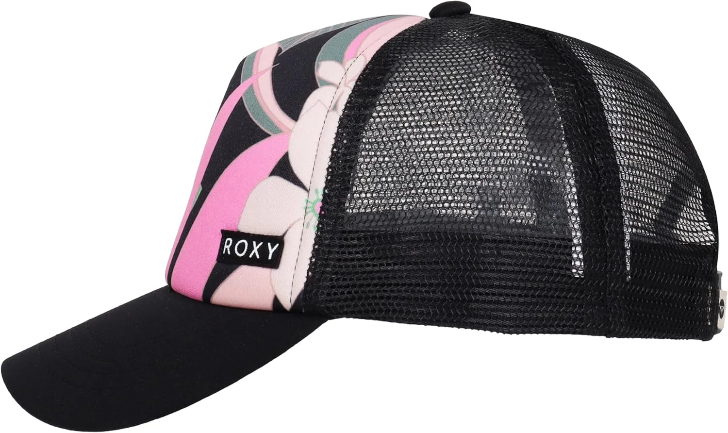 Roxy Girls' Honey Coconut Trucker Hat - Breathable Mesh Snapback, Curved Visor