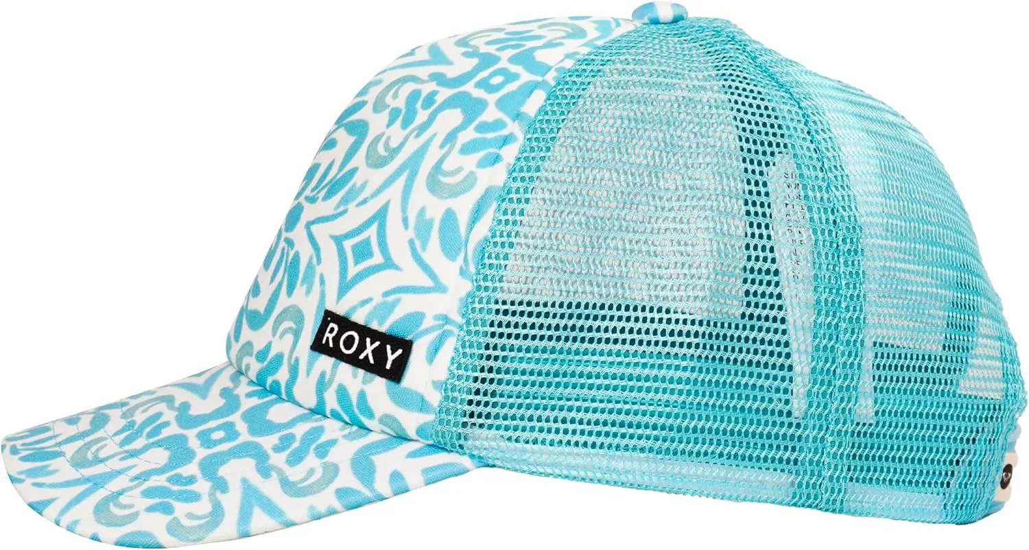 Roxy Girls' Honey Coconut Trucker Hat - Breathable Mesh Snapback, Curved Visor