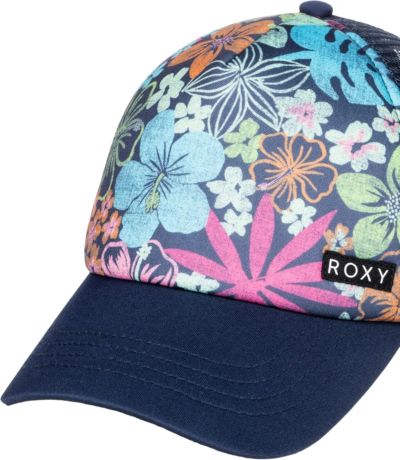 Roxy Girls' Honey Coconut Trucker Hat - Breathable Mesh Snapback, Curved Visor